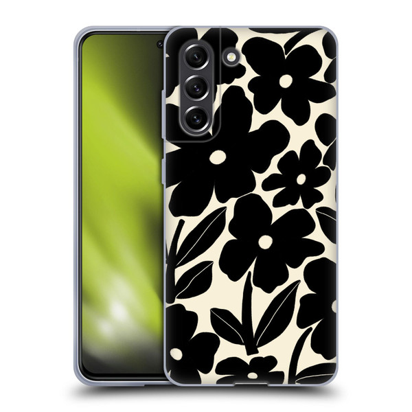 Gabriela Thomeu Retro Black And White Groovy Soft Gel Case for Samsung Galaxy S21 FE 5G