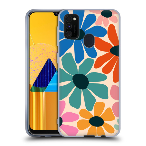 Gabriela Thomeu Retro Fun Floral Rainbow Color Soft Gel Case for Samsung Galaxy M30s (2019)/M21 (2020)