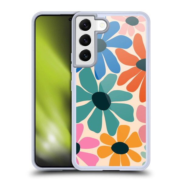 Gabriela Thomeu Retro Fun Floral Rainbow Color Soft Gel Case for Samsung Galaxy S22 5G