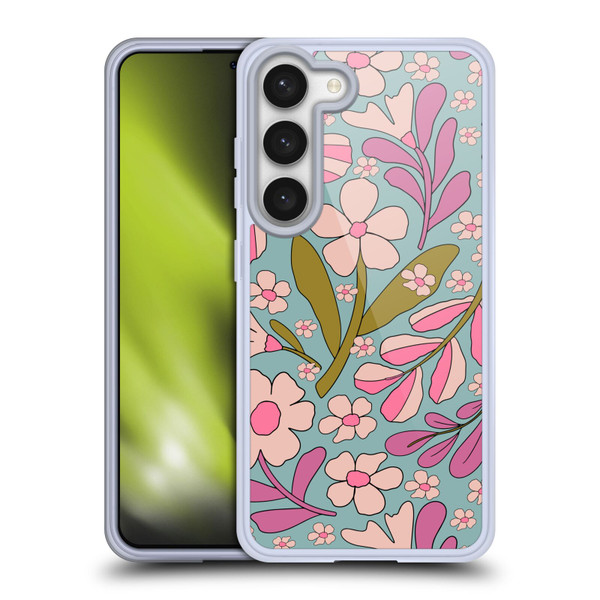 Gabriela Thomeu Retro Groovy 70s Blue Soft Gel Case for Samsung Galaxy S23 5G