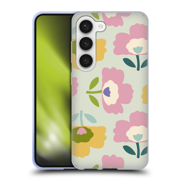 Gabriela Thomeu Retro Scandinavian Floral Soft Gel Case for Samsung Galaxy S23 5G