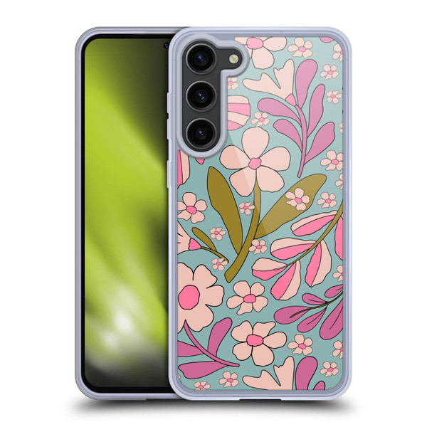 Gabriela Thomeu Retro Groovy 70s Blue Soft Gel Case for Samsung Galaxy S23+ 5G