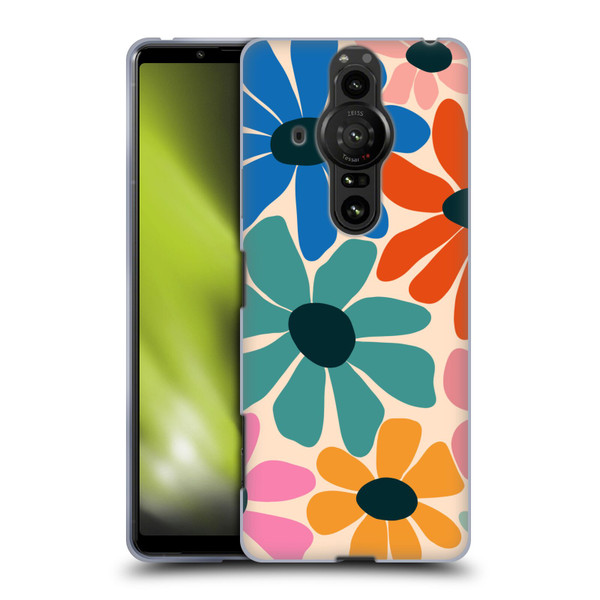 Gabriela Thomeu Retro Fun Floral Rainbow Color Soft Gel Case for Sony Xperia Pro-I