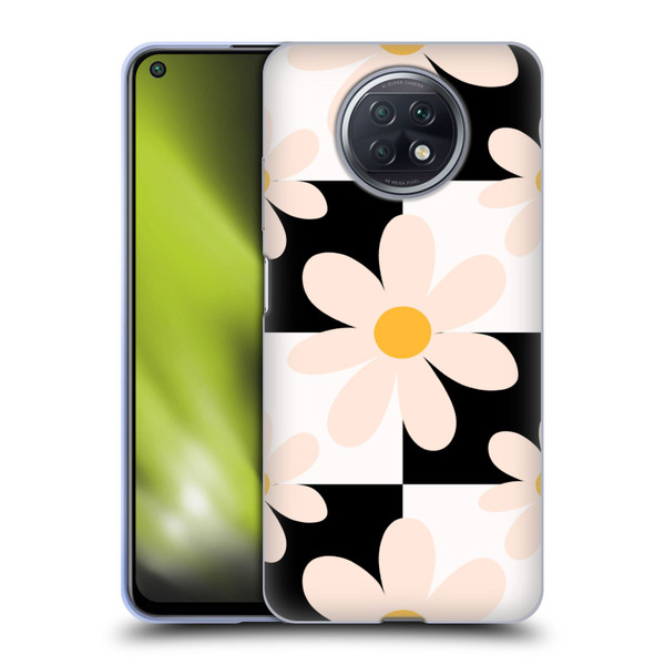 Gabriela Thomeu Retro Black & White Checkered Daisies Soft Gel Case for Xiaomi Redmi Note 9T 5G