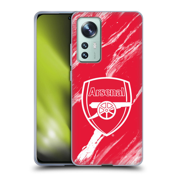 Arsenal FC Crest Patterns Red Marble Soft Gel Case for Xiaomi 12
