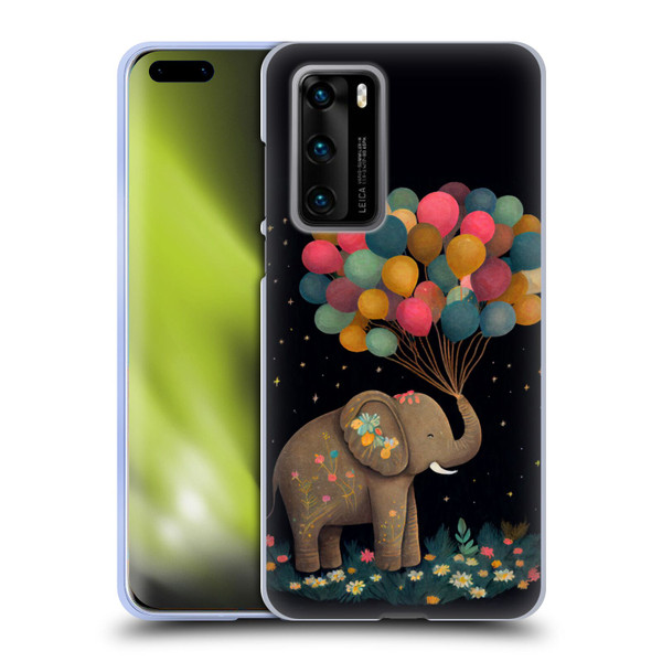 JK Stewart Art Elephant Holding Balloon Soft Gel Case for Huawei P40 5G