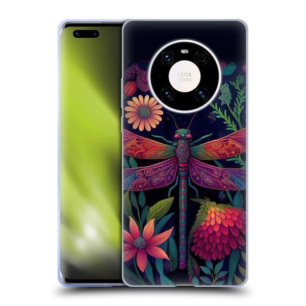 JK Stewart Art Dragonfly Purple Soft Gel Case for Huawei Mate 40 Pro 5G