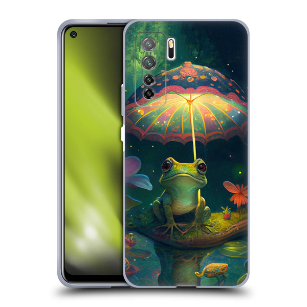 JK Stewart Art Frog With Umbrella Soft Gel Case for Huawei Nova 7 SE/P40 Lite 5G