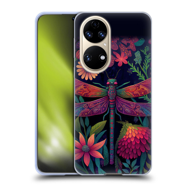 JK Stewart Art Dragonfly Purple Soft Gel Case for Huawei P50