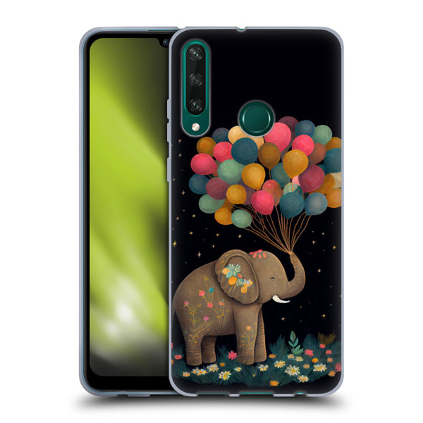 JK Stewart Art Elephant Holding Balloon Soft Gel Case for Huawei Y6p