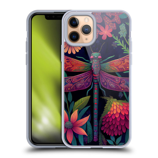 JK Stewart Art Dragonfly Purple Soft Gel Case for Apple iPhone 11 Pro