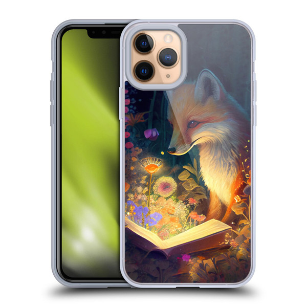 JK Stewart Art Fox Reading Soft Gel Case for Apple iPhone 11 Pro
