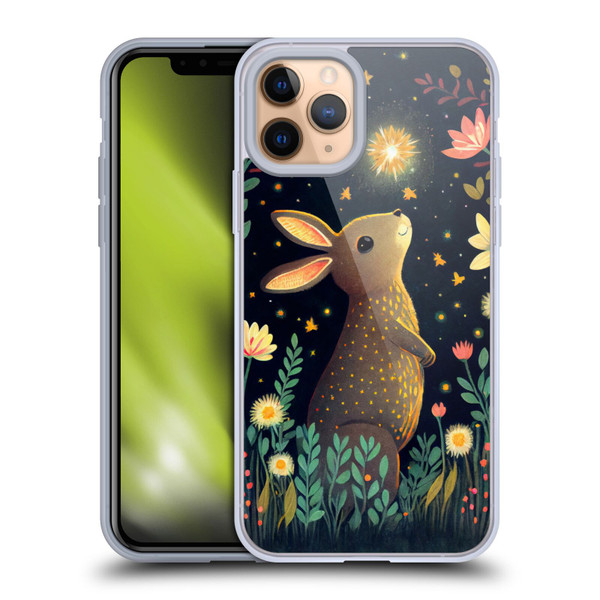 JK Stewart Art Rabbit Catching Falling Star Soft Gel Case for Apple iPhone 11 Pro