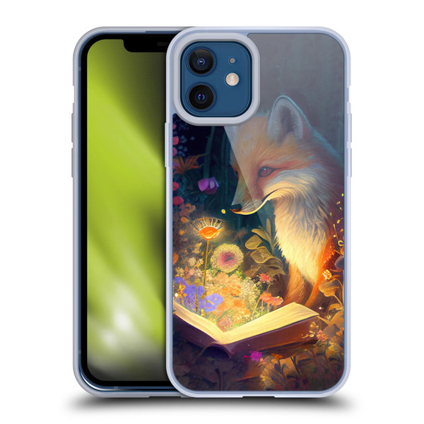 JK Stewart Art Fox Reading Soft Gel Case for Apple iPhone 12 / iPhone 12 Pro