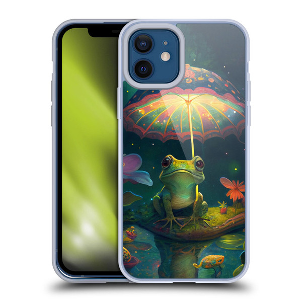 JK Stewart Art Frog With Umbrella Soft Gel Case for Apple iPhone 12 / iPhone 12 Pro
