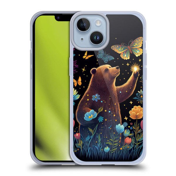JK Stewart Art Bear Reaching Up Soft Gel Case for Apple iPhone 14