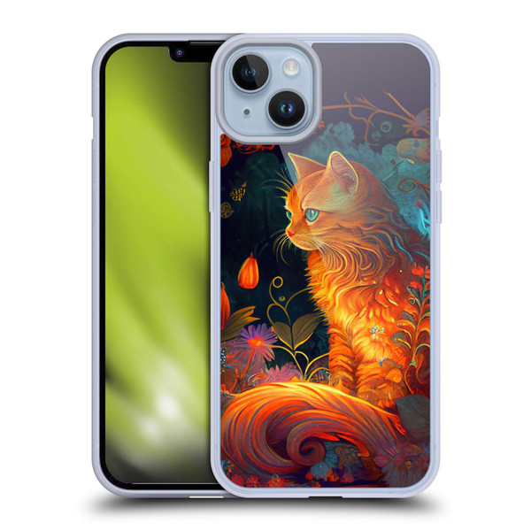 JK Stewart Art Cat Soft Gel Case for Apple iPhone 14 Plus