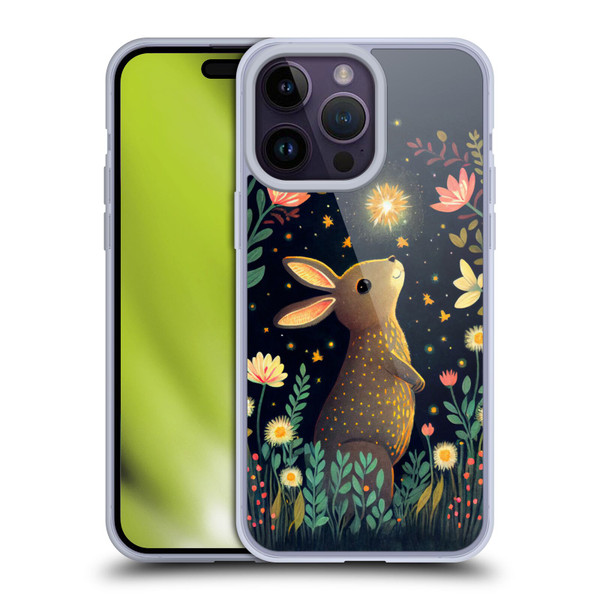 JK Stewart Art Rabbit Catching Falling Star Soft Gel Case for Apple iPhone 14 Pro Max