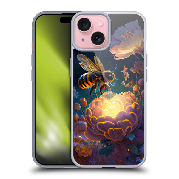 JK Stewart Art Bee Soft Gel Case for Apple iPhone 15