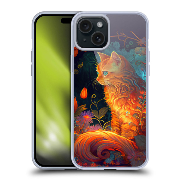 JK Stewart Art Cat Soft Gel Case for Apple iPhone 15 Plus