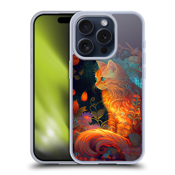 JK Stewart Art Cat Soft Gel Case for Apple iPhone 15 Pro