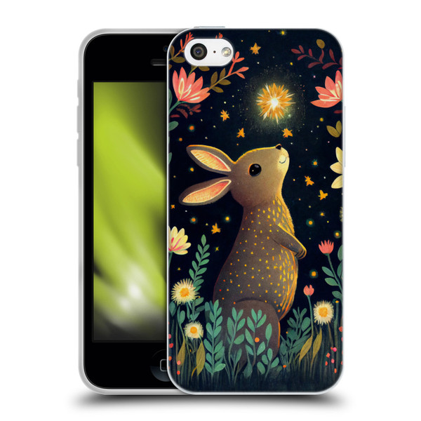JK Stewart Art Rabbit Catching Falling Star Soft Gel Case for Apple iPhone 5c