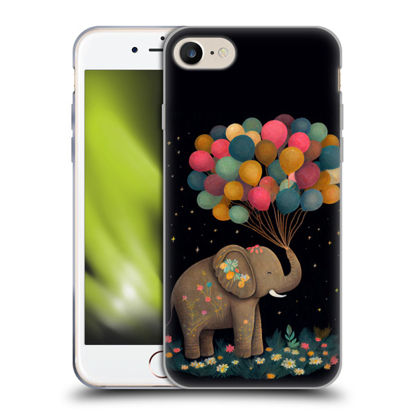 JK Stewart Art Elephant Holding Balloon Soft Gel Case for Apple iPhone 7 / 8 / SE 2020 & 2022
