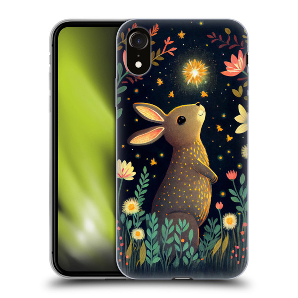 JK Stewart Art Rabbit Catching Falling Star Soft Gel Case for Apple iPhone XR