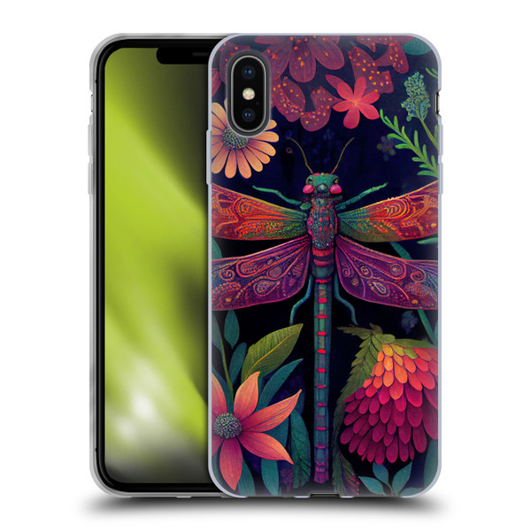 JK Stewart Art Dragonfly Purple Soft Gel Case for Apple iPhone XS Max