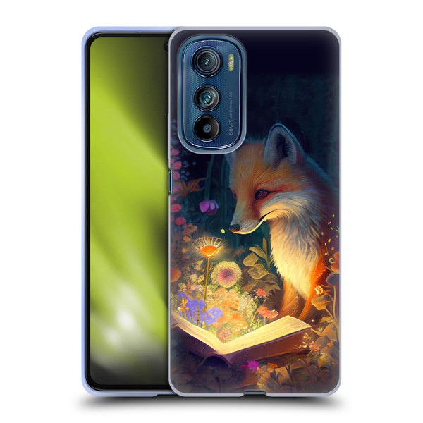 JK Stewart Art Fox Reading Soft Gel Case for Motorola Edge 30