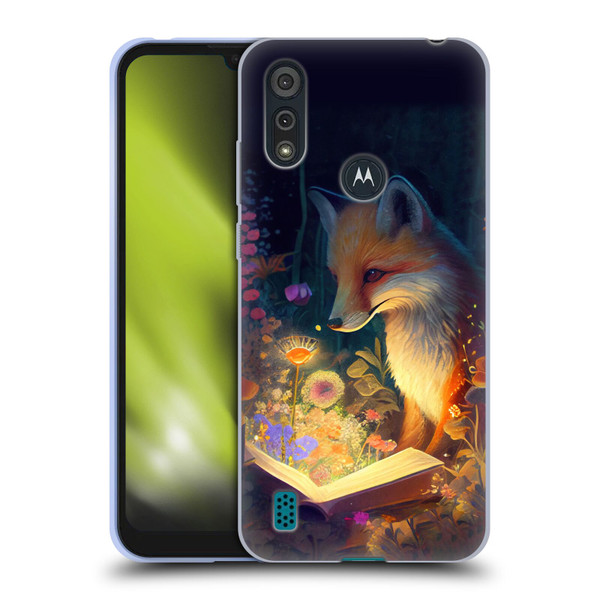 JK Stewart Art Fox Reading Soft Gel Case for Motorola Moto E6s (2020)