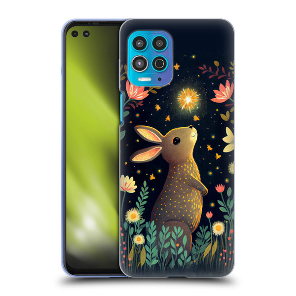 JK Stewart Art Rabbit Catching Falling Star Soft Gel Case for Motorola Moto G100