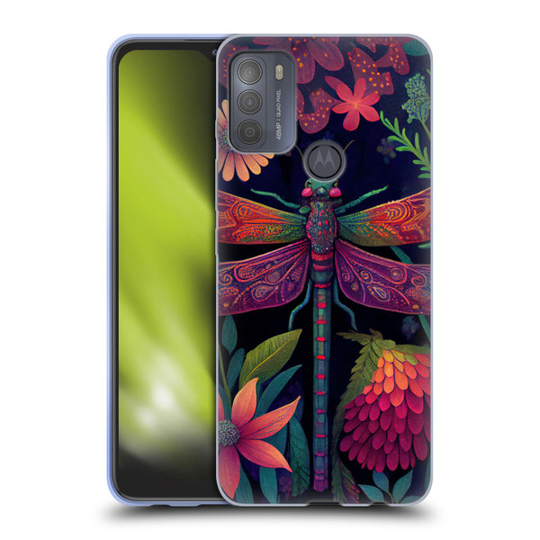 JK Stewart Art Dragonfly Purple Soft Gel Case for Motorola Moto G50