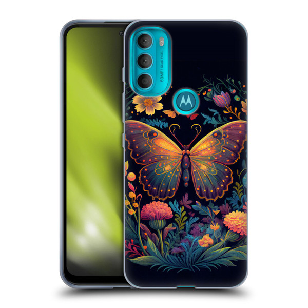 JK Stewart Art Butterfly In Night Garden Soft Gel Case for Motorola Moto G71 5G