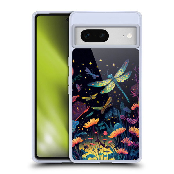 JK Stewart Art Dragonflies In Night Garden Soft Gel Case for Google Pixel 7