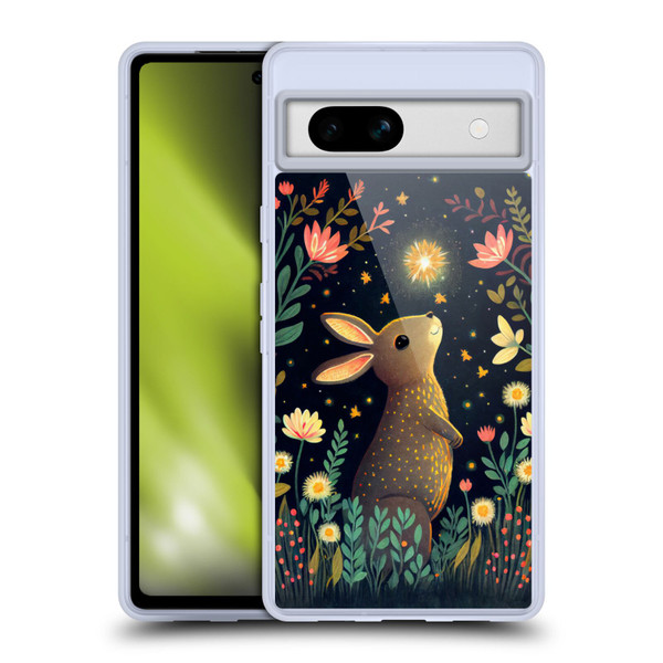JK Stewart Art Rabbit Catching Falling Star Soft Gel Case for Google Pixel 7a