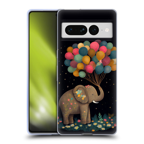 JK Stewart Art Elephant Holding Balloon Soft Gel Case for Google Pixel 7 Pro