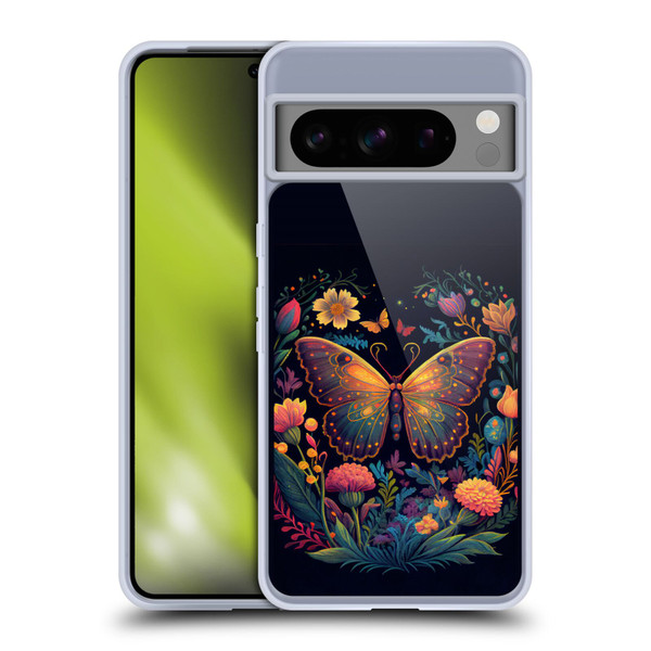 JK Stewart Art Butterfly In Night Garden Soft Gel Case for Google Pixel 8 Pro