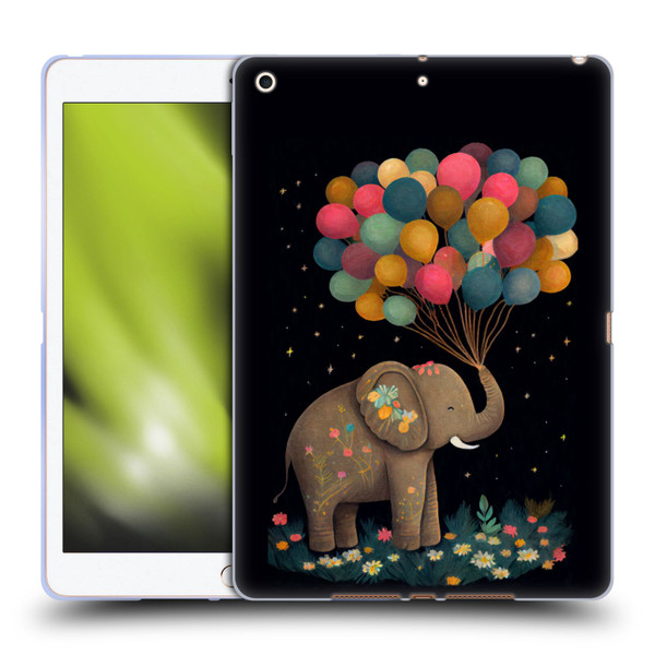 JK Stewart Art Elephant Holding Balloon Soft Gel Case for Apple iPad 10.2 2019/2020/2021