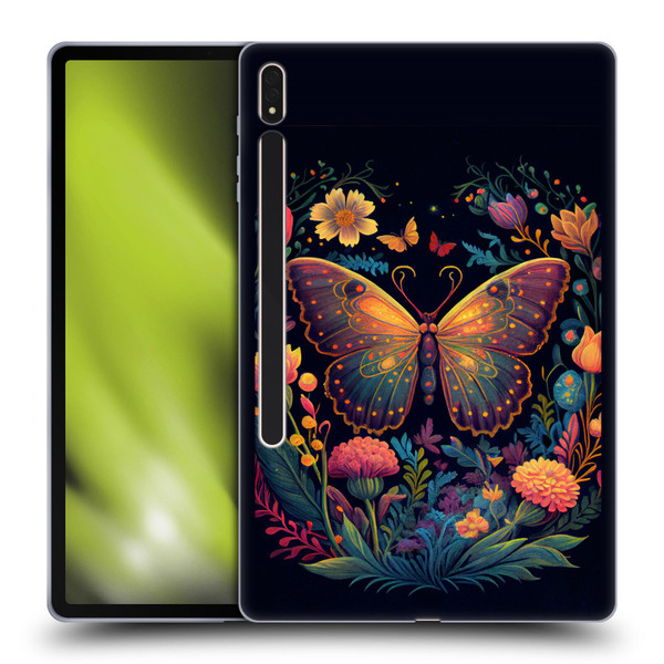 JK Stewart Art Butterfly In Night Garden Soft Gel Case for Samsung Galaxy Tab S8 Plus