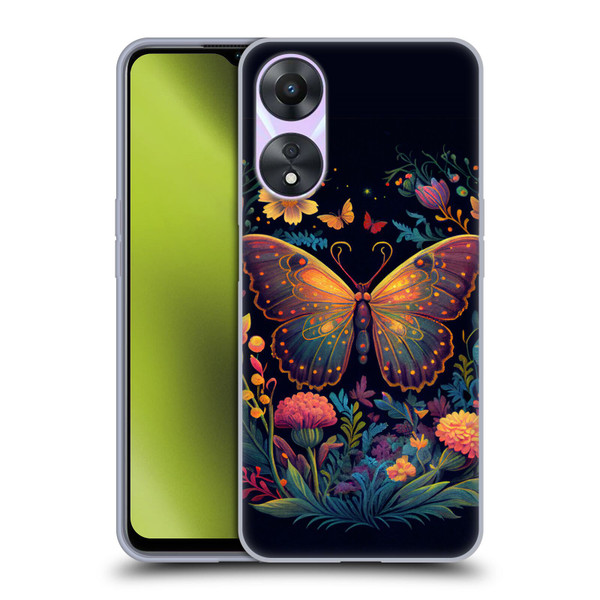 JK Stewart Art Butterfly In Night Garden Soft Gel Case for OPPO A78 4G