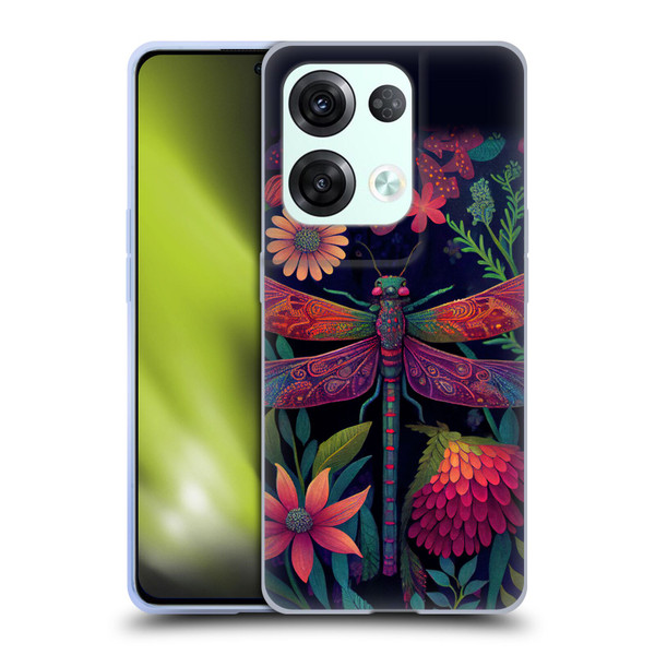 JK Stewart Art Dragonfly Purple Soft Gel Case for OPPO Reno8 Pro