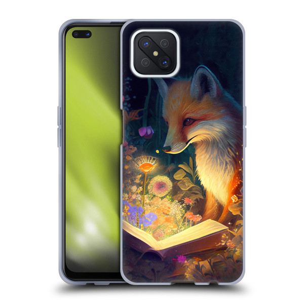 JK Stewart Art Fox Reading Soft Gel Case for OPPO Reno4 Z 5G