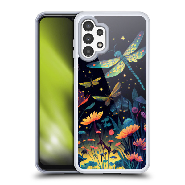 JK Stewart Art Dragonflies In Night Garden Soft Gel Case for Samsung Galaxy A13 (2022)