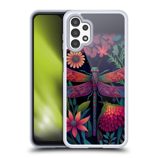 JK Stewart Art Dragonfly Purple Soft Gel Case for Samsung Galaxy A13 (2022)