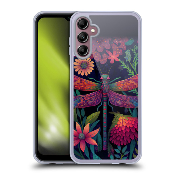 JK Stewart Art Dragonfly Purple Soft Gel Case for Samsung Galaxy A14 5G