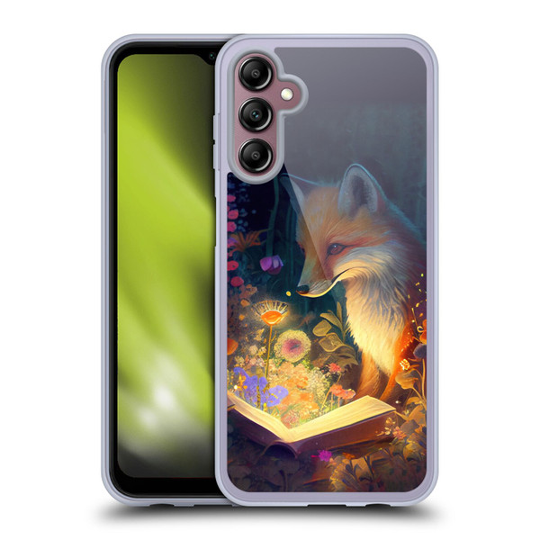 JK Stewart Art Fox Reading Soft Gel Case for Samsung Galaxy A14 5G