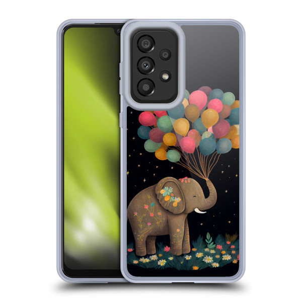 JK Stewart Art Elephant Holding Balloon Soft Gel Case for Samsung Galaxy A33 5G (2022)