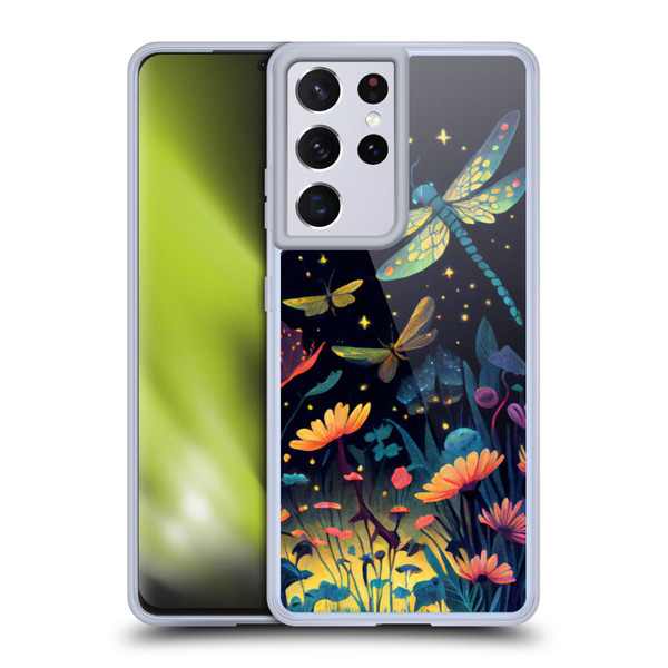 JK Stewart Art Dragonflies In Night Garden Soft Gel Case for Samsung Galaxy S21 Ultra 5G