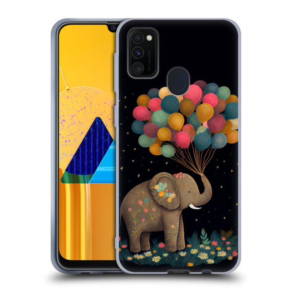 JK Stewart Art Elephant Holding Balloon Soft Gel Case for Samsung Galaxy M30s (2019)/M21 (2020)